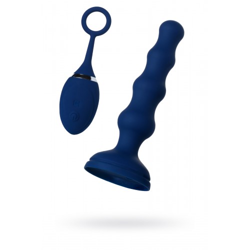 Анальная вибровтулка OPlay Wave с пультом ДУ, силикон, синий, 15,5 см.