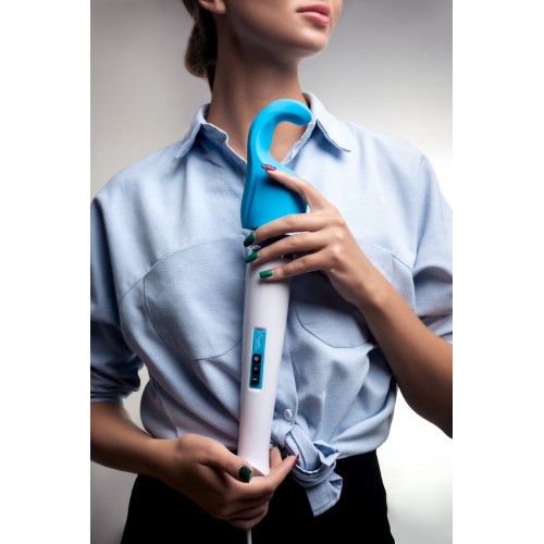 Насадка Magic Wand Genius для массажера Europe, силикон, синяя, 17 см