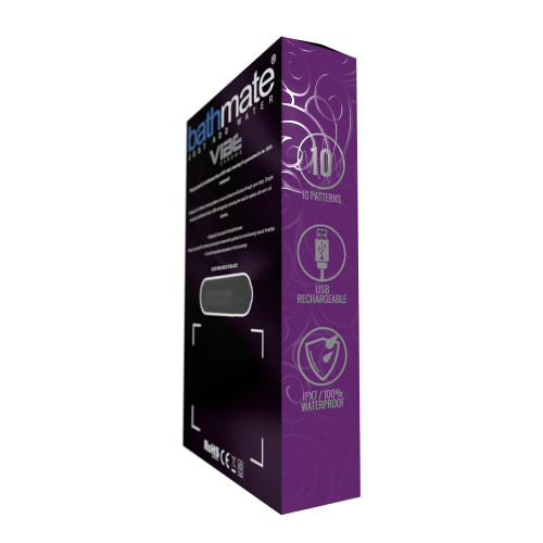Вибропуля Bathmate Vibe Bullet Chrome, перезаряжаемая, водонепроницаемая, пластик, 10 режимов вибрации, серебристая, 7.8 см