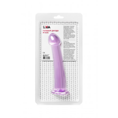 Нереалистичный фаллоимитатор Jelly Dildo M Toyfa Basic, TPE, фиолетовый, 18 см
