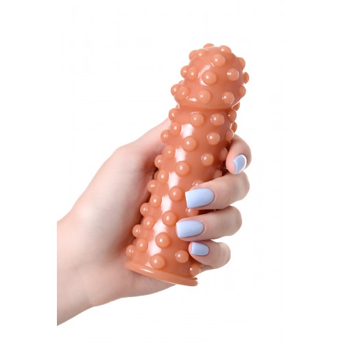 Насадка KOKOS  с дополнительной стимуляцией, реалистичная,TPR, телесный, 12.7 см с шариками на стволе