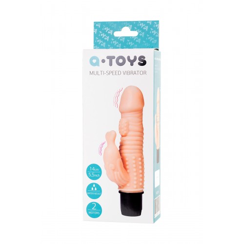 Реалистичный вибратор TOYFA A-Toys  Multi-Speed, TPE,  14 см с отростком