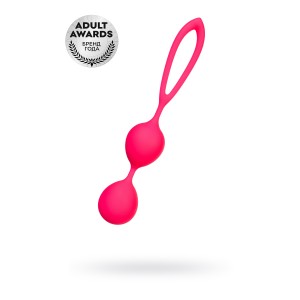 Вагинальные шарики A-Toys by TOYFA, силикон, розовые, Ø 3,1 см (иной угол)