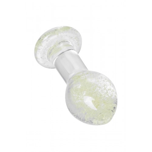 Анальная втулка Sexus Glass светящаяся в темноте, стекло, прозрачная, 6,5 см