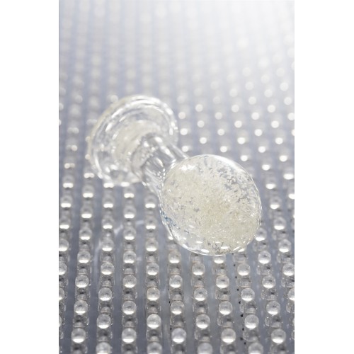 Анальная втулка Sexus Glass светящаяся в темноте, стекло, прозрачная, 6,5 см