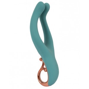 Многофункциональный вибратор The Magician multivibrator для пар YOU TO TOYS бирюзовый, Великобритания (иной угол)