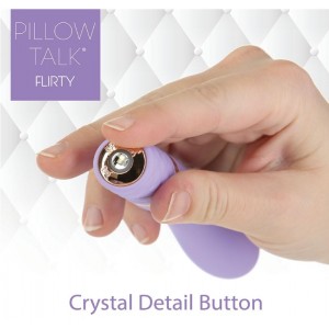 Мини-вибратор PILLOW TALK 11 см с мощными вибрациями, лавандовый, с кристаллом Svarovski (иной угол)