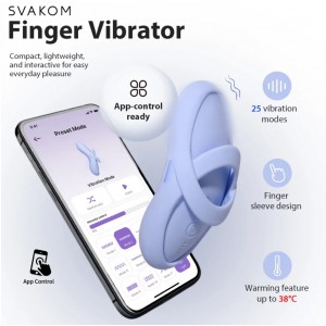 Гибкий массажер с функцией нагрева Svakom «Echo 2», небесно-голубой, 9,2 см, Ø 4,2 см, США