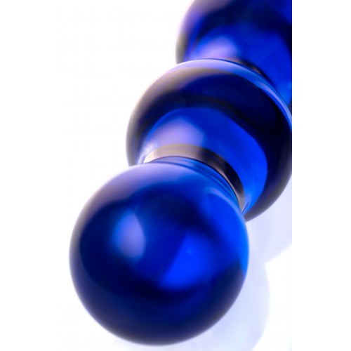 Двусторонний фаллоимитатор Sexus Glass, стекло, синий, 20,5 см