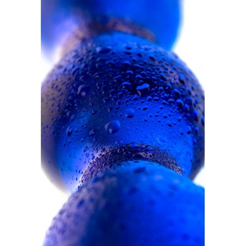 Двусторонний фаллоимитатор Sexus Glass, стекло, синий, 20,5 см