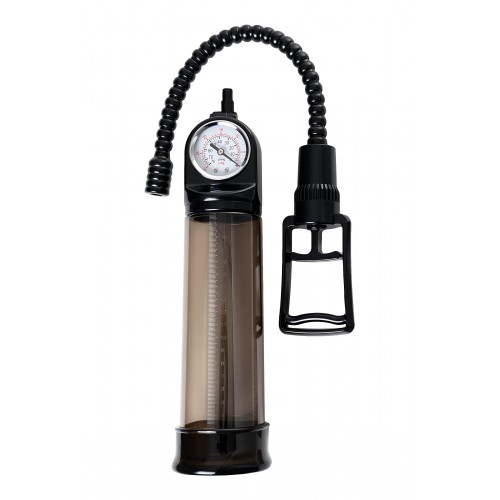 Помпа для пениса Sexus Men Training, вакуумная, механическая, с манометром, ABS пластик, чёрный, 29 см