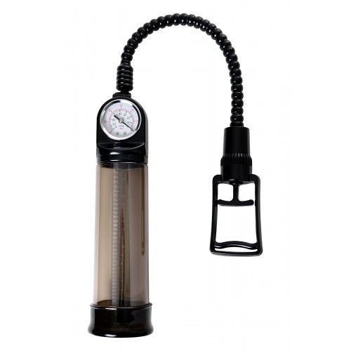 Помпа для пениса Sexus Men Training, вакуумная, механическая, с манометром, ABS пластик, чёрный, 29 см