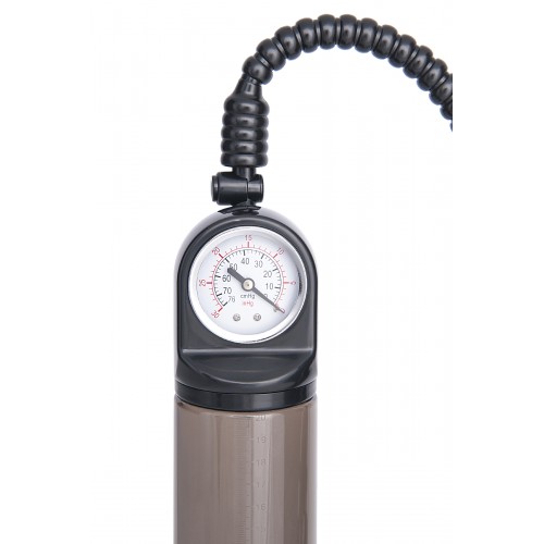 Помпа для пениса Sexus Men Training, вакуумная, механическая, с манометром, ABS пластик, чёрный, 29 см