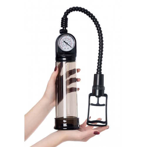 Помпа для пениса Sexus Men Training, вакуумная, механическая, с манометром, ABS пластик, чёрный, 29 см