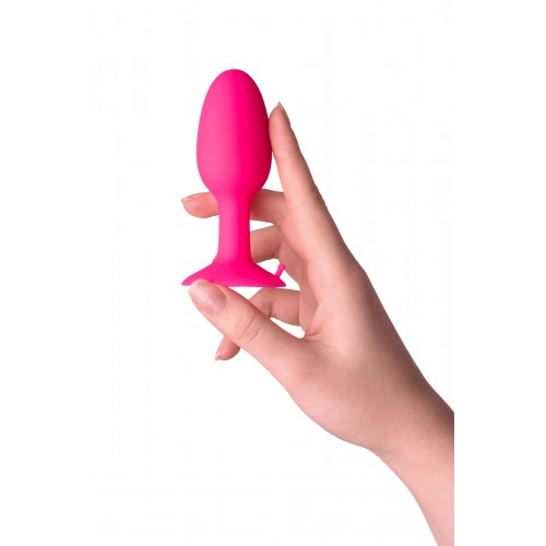 Анальная втулка TOYFA POPO Pleasure со стальным шариком внутри, силиконовая, розовая, 8,5 см