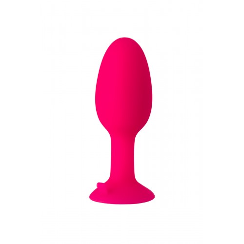 Анальная втулка TOYFA POPO Pleasure со стальным шариком внутри, силиконовая, розовая, 8,5 см