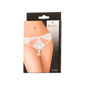 Эротические трусики Erolanta Lingerie Collection, кружевные с ажурными вырезами, белые (42-44) (иной угол)