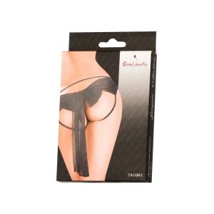 Эротические трусики Erolanta Lingerie Collection из стрейч-сетки с бантом, черные (46-48) (иной угол)