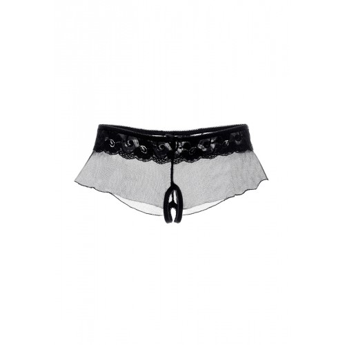 Эротические трусики-юбочка Erolanta Lingerie Collection из стрейч-сетки, черные (42-44)