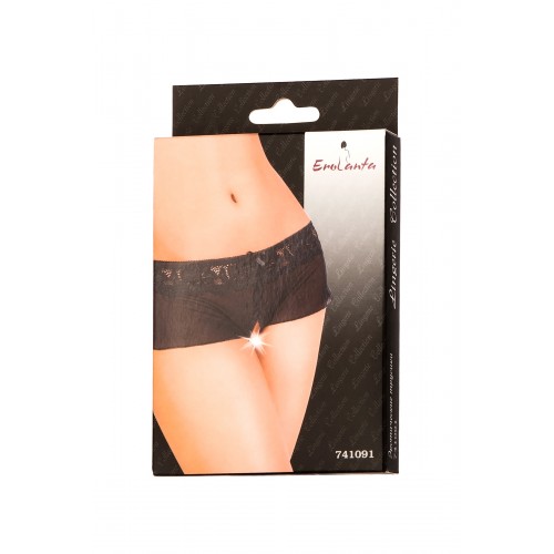 Эротические трусики-юбочка Erolanta Lingerie Collection из стрейч-сетки, черные (42-44)