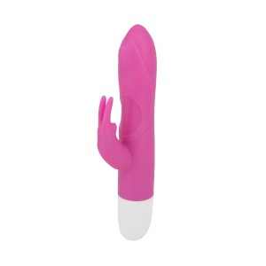 Вибратор с клиторальным стимулятором,  7 режимов вибрации, розовый (иной угол)