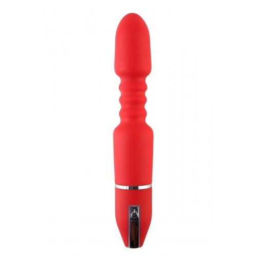 Анальный стимулятор Black & Red by TOYFA, 10 режимов вибрации, водонепроницаемый, силикон, красный,
