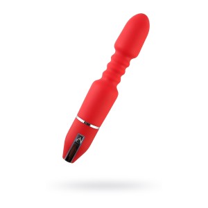 Анальный стимулятор Black & Red by TOYFA, 10 режимов вибрации, водонепроницаемый, силикон, красный,