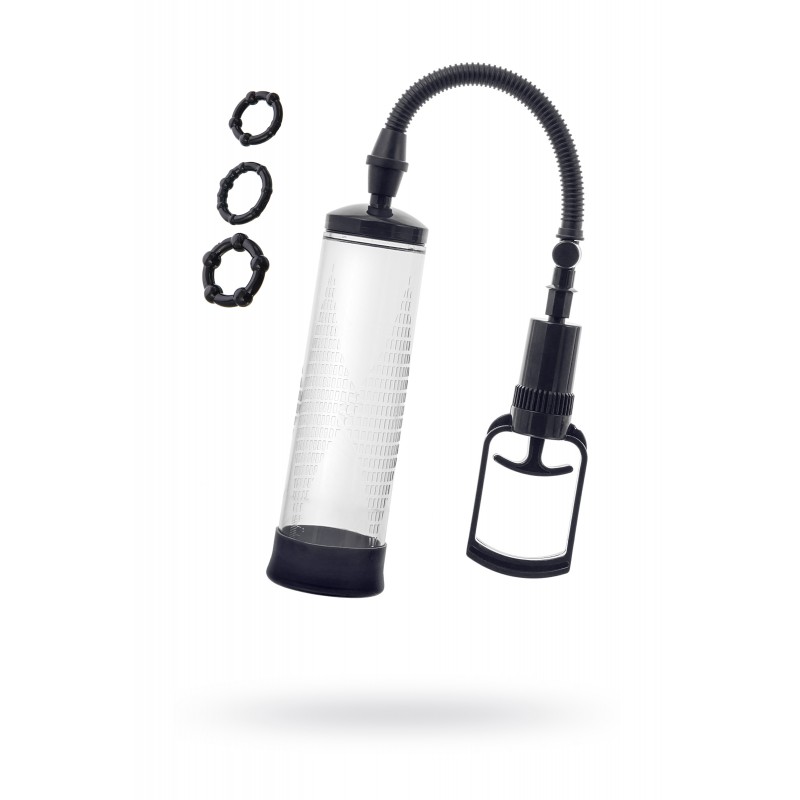 Помпа для пениса Sexus Men Erection, вакуумная, механическая, ABS пластик, черный, 23 см