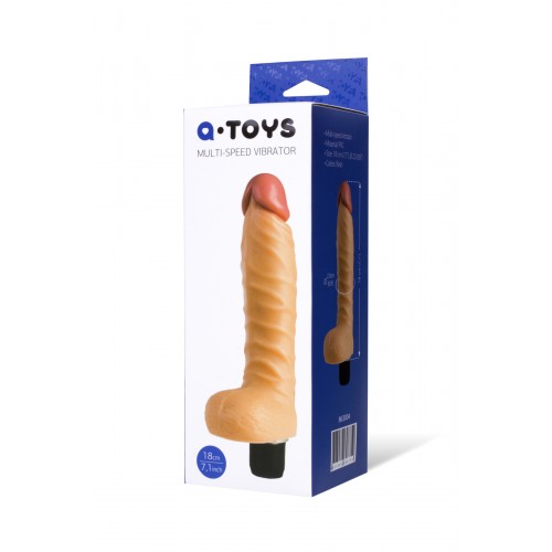 Реалистичный вибратор TOYFA A-Toys, Мультискоростной, ПВХ,  режимов вибрации, 18 см