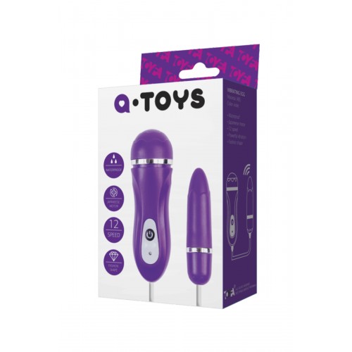 Виброяйцо TOYFA A-toys, ABS пластик, Фиолетовый  Ø1,6 см
