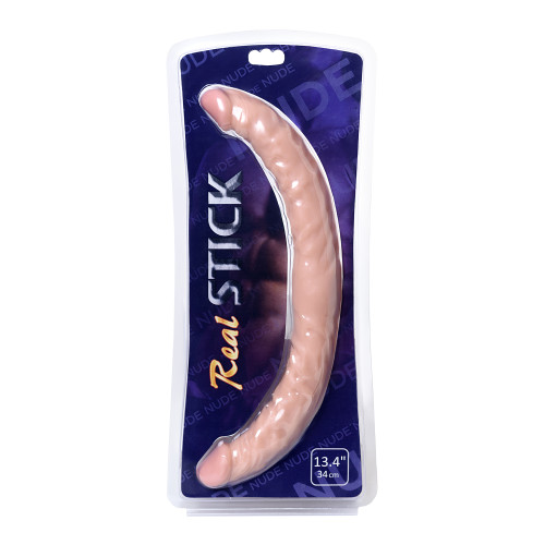 Двусторонний фаллоимитатор TOYFA RealStick Nude реалистичный, PVC, телесный, 42,5 см