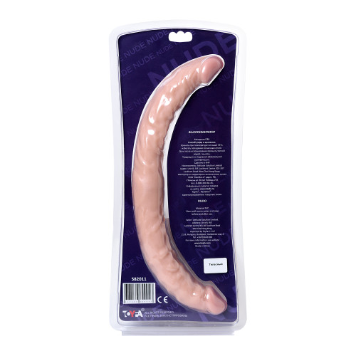 Двусторонний фаллоимитатор TOYFA RealStick Nude реалистичный, PVC, телесный, 42,5 см
