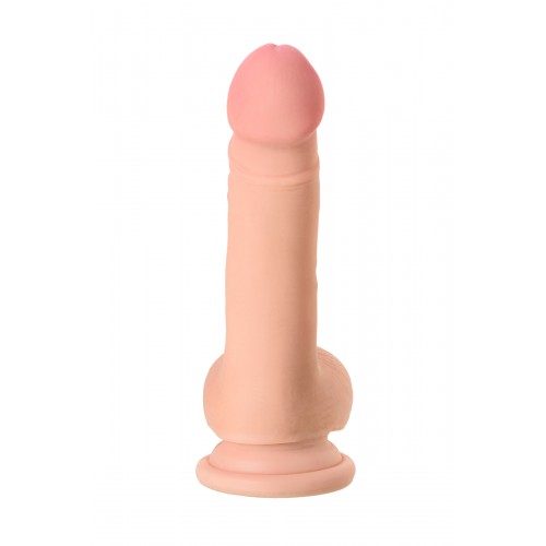 Реалистичный вибратор TOYFA RealStick Elite Vibro, TPR, телесный, 7 режимов вибрации, 18 см