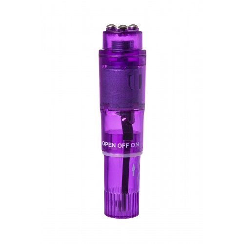 Мини вибратор Erotist Adult Toys с насадками, ABS пластик, фиолетовый, 11 см