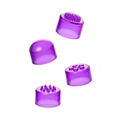 Мини вибратор Erotist Adult Toys с насадками, ABS пластик, фиолетовый, 11 см