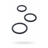 Набор эрекционных колец Black & Red by TOYFA, силикон, чёрный, Ø5/4/3,2 см