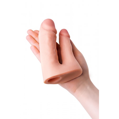 Насадка TOYFA XLover Double Pleasure  реалистичная для двойного проникновения , TPR, телесный, 19 см