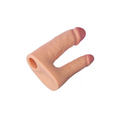Насадка TOYFA XLover Double Pleasure  реалистичная для двойного проникновения , TPR, телесный, 19 см