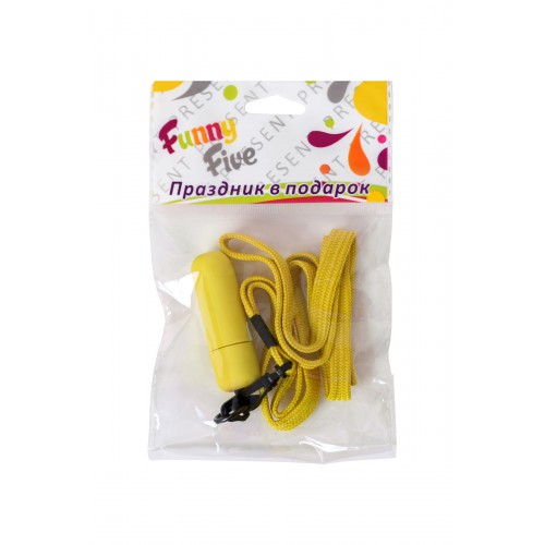Вибратор Sexus Funny Five, ABS пластик, желтый, 5,5 см, 1 шт
