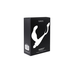Стимулятор простаты Levett Gaius с дополнительным кольцом на мошонку, чёрный (иной угол)