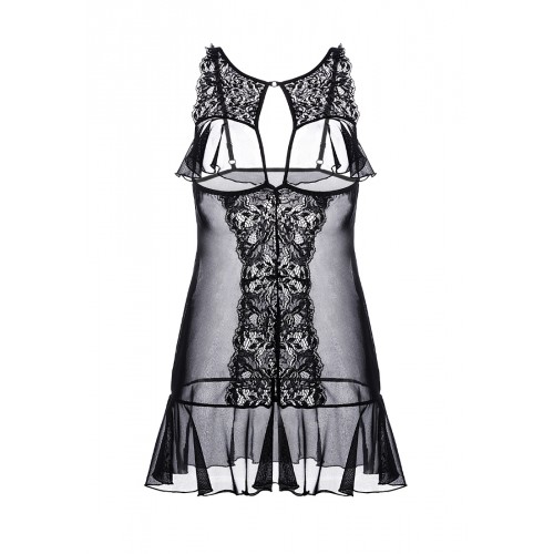Комбинация Erolanta Lingerie Collection с открытой грудью, черная (50-52)