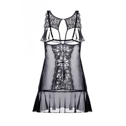 Комбинация Erolanta Lingerie Collection с открытой грудью, черная (50-52)