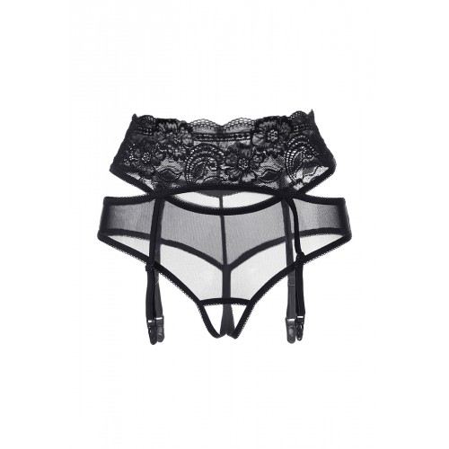 Эротические трусики-пояс Erolanta Lingerie Collection c высокой посадкой, черные (42-44)