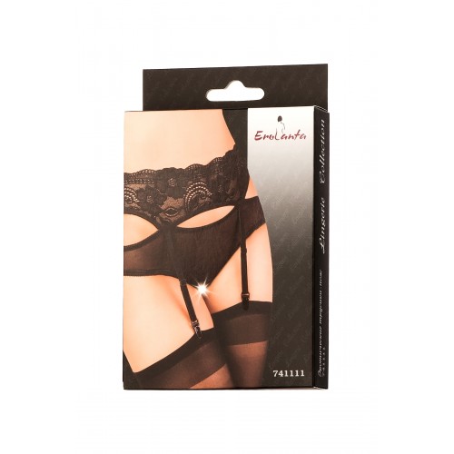Эротические трусики-пояс Erolanta Lingerie Collection c высокой посадкой, черные (42-44)