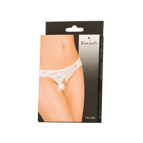 Эротические трусики Erolanta Lingerie Collection кружевные, белые (50-52)