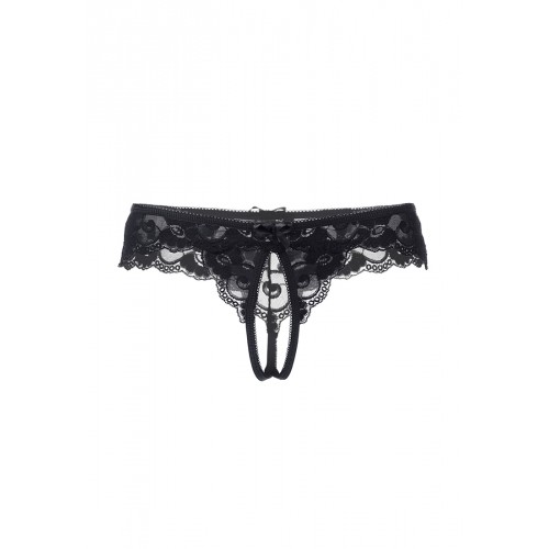 Эротические трусики Erolanta Lingerie Collection кружевные, черные (50-52)