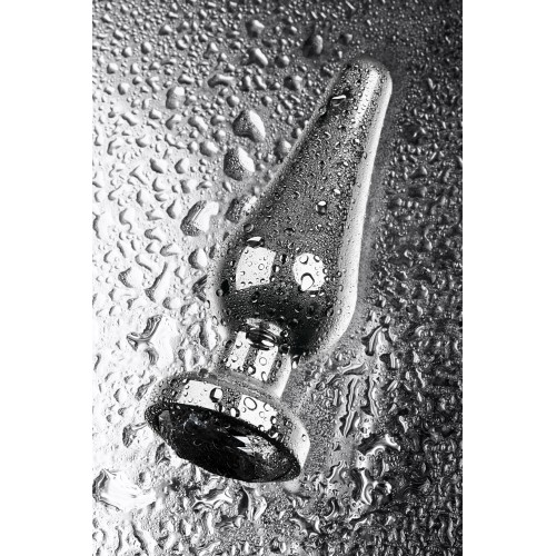 Анальная втулка Metal by TOYFA, металл, серебряная, с кристаллом цвета алмаз, 12 см, Ø 4 см, 195 г