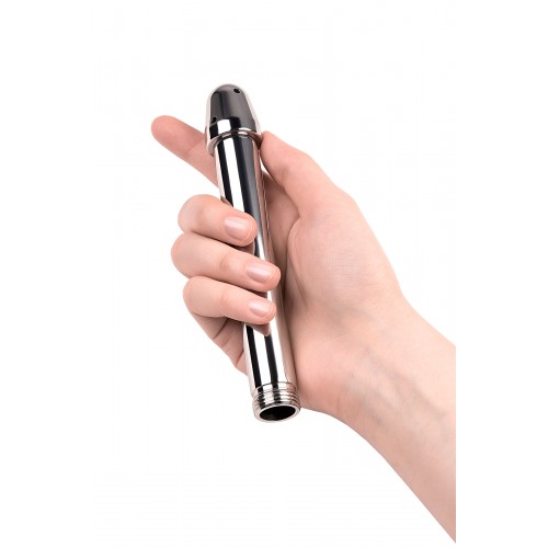 Анальный душ с тремя насадками, TOYFA Metal, металл, серебряная, 13 см