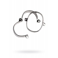 Наручники/ Оковы на ноги, TOYFA Metal, серебристые, 7,5Х9,5 см