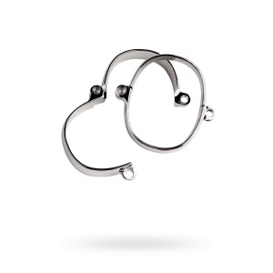 Наручники/ Оковы на ноги, TOYFA Metal, серебристые, 7,5Х9,5 см
